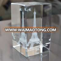 3D crystal cube,led cube for eiffel tower model