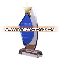 Classic Design  Crystal Shield Awards with Metal Star