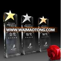 MH-JB088  crystal trophy with five pointed star award medal