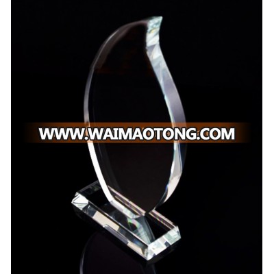 (JHCA014) flame shaped customized jade glass cheap award