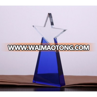 blue base new design star shape crystal award