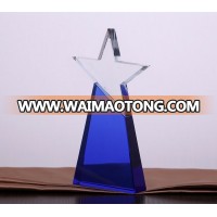 blue base new design star shape crystal award