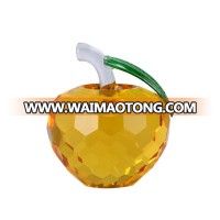 40mm (1.6 inch) Crystal Apple Figurine Paperweight Yellow