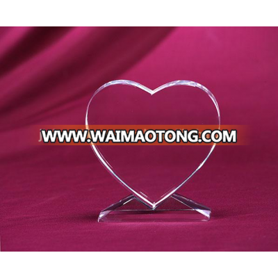 beveling crystal heart shape with words engraved wedding gift