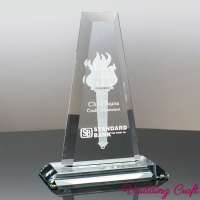 Engraved Personalized Glass Award Spire For Company Honor Souvenirs