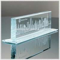 Popular Jade Cube Glass Award For Souvenir